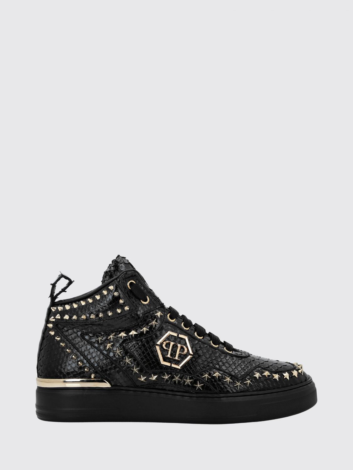 PHILIPP PLEIN Sneakers in pelle di pitone con borchie a stella
