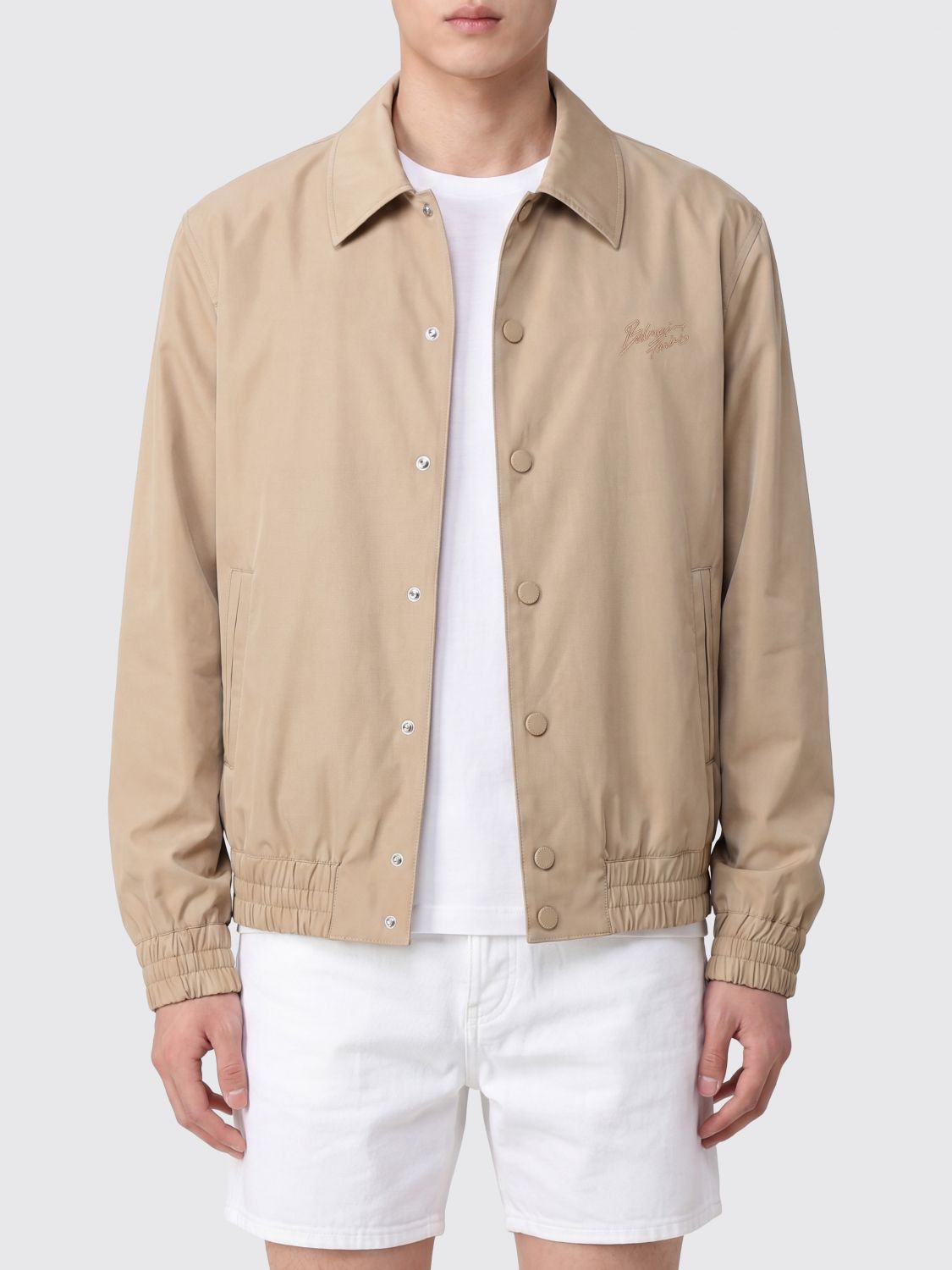 BALMAIN Bomber camicia in canvas di cotone