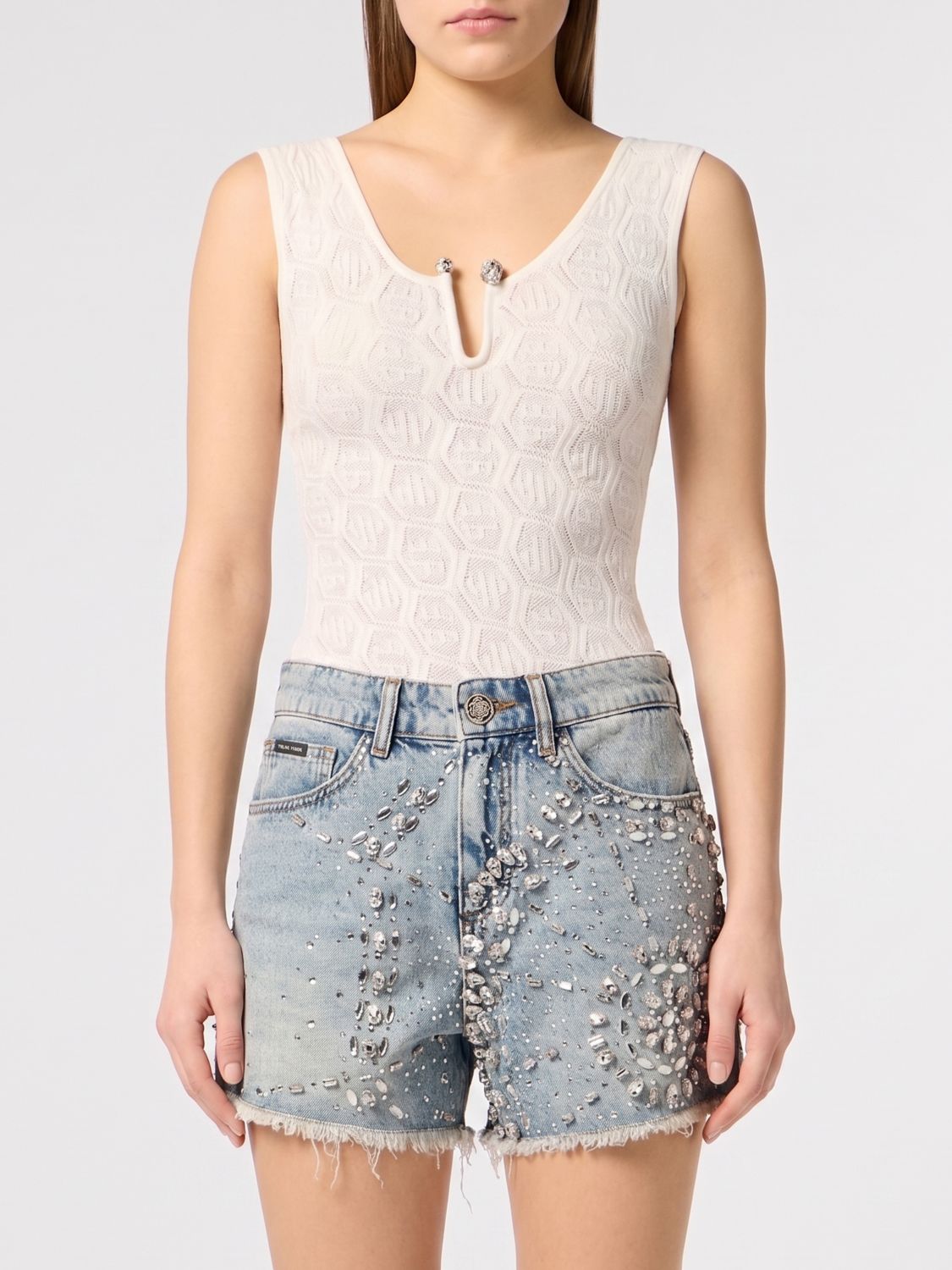 PHILIPP PLEIN Top Donna colore Bianco