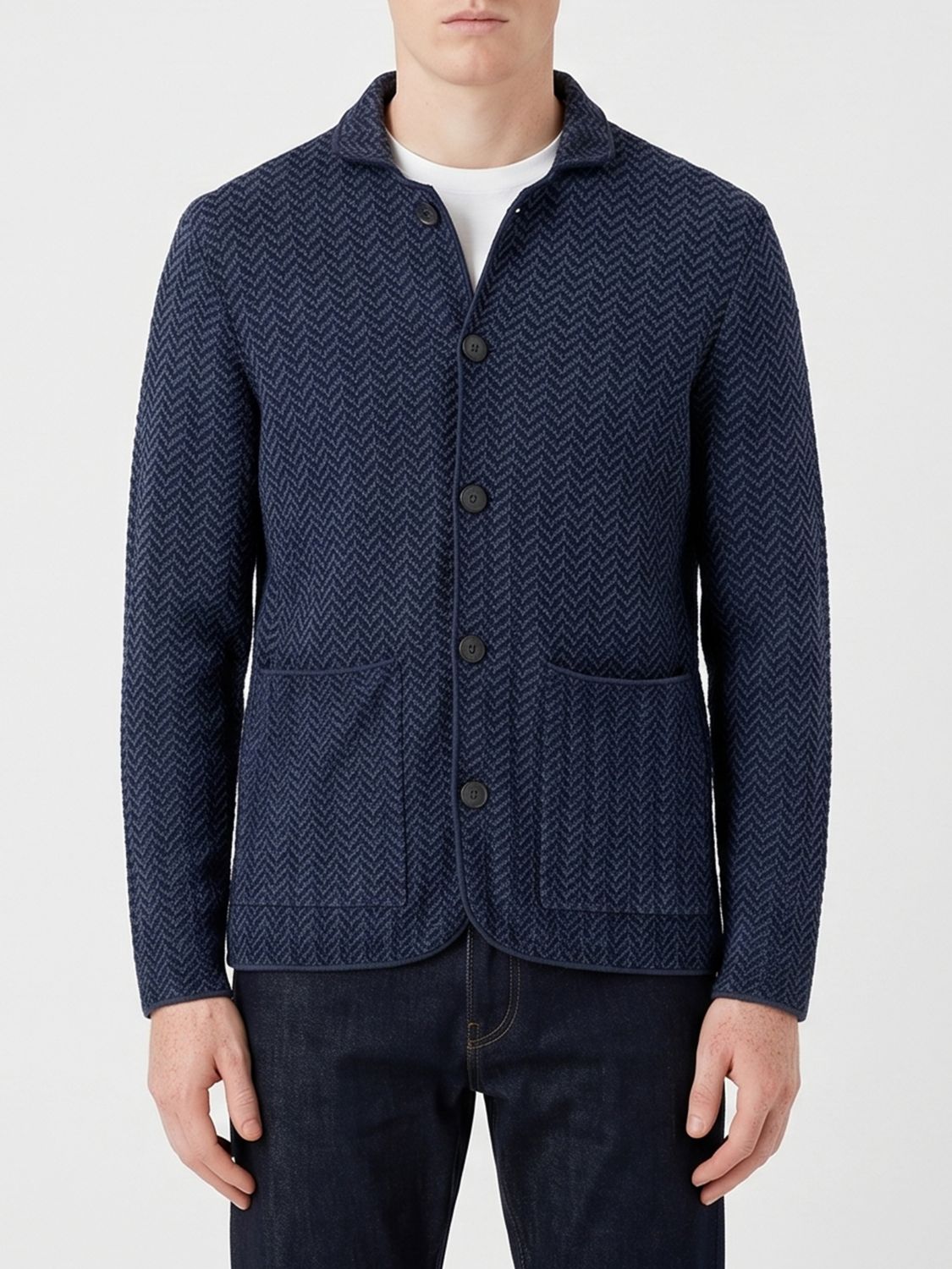 GIORGIO ARMANI Einreihiger Blazer aus Chevron-Viskose