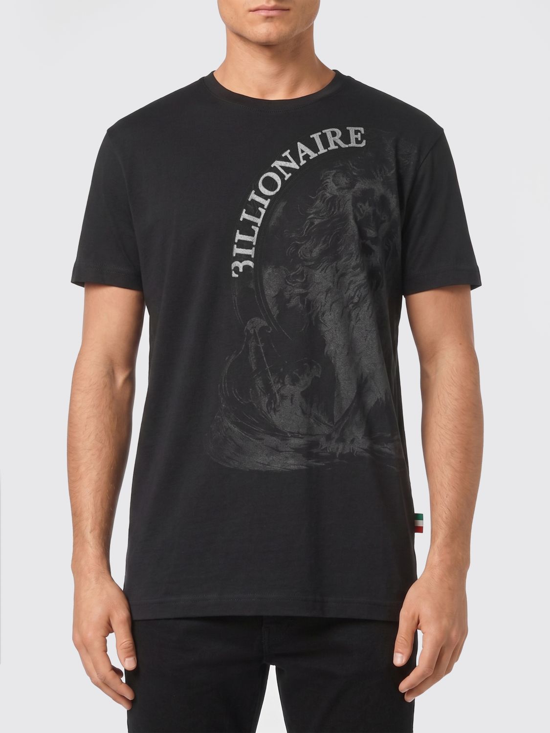 BILLIONAIRE Baumwoll-T-Shirt mit Löwen-Print