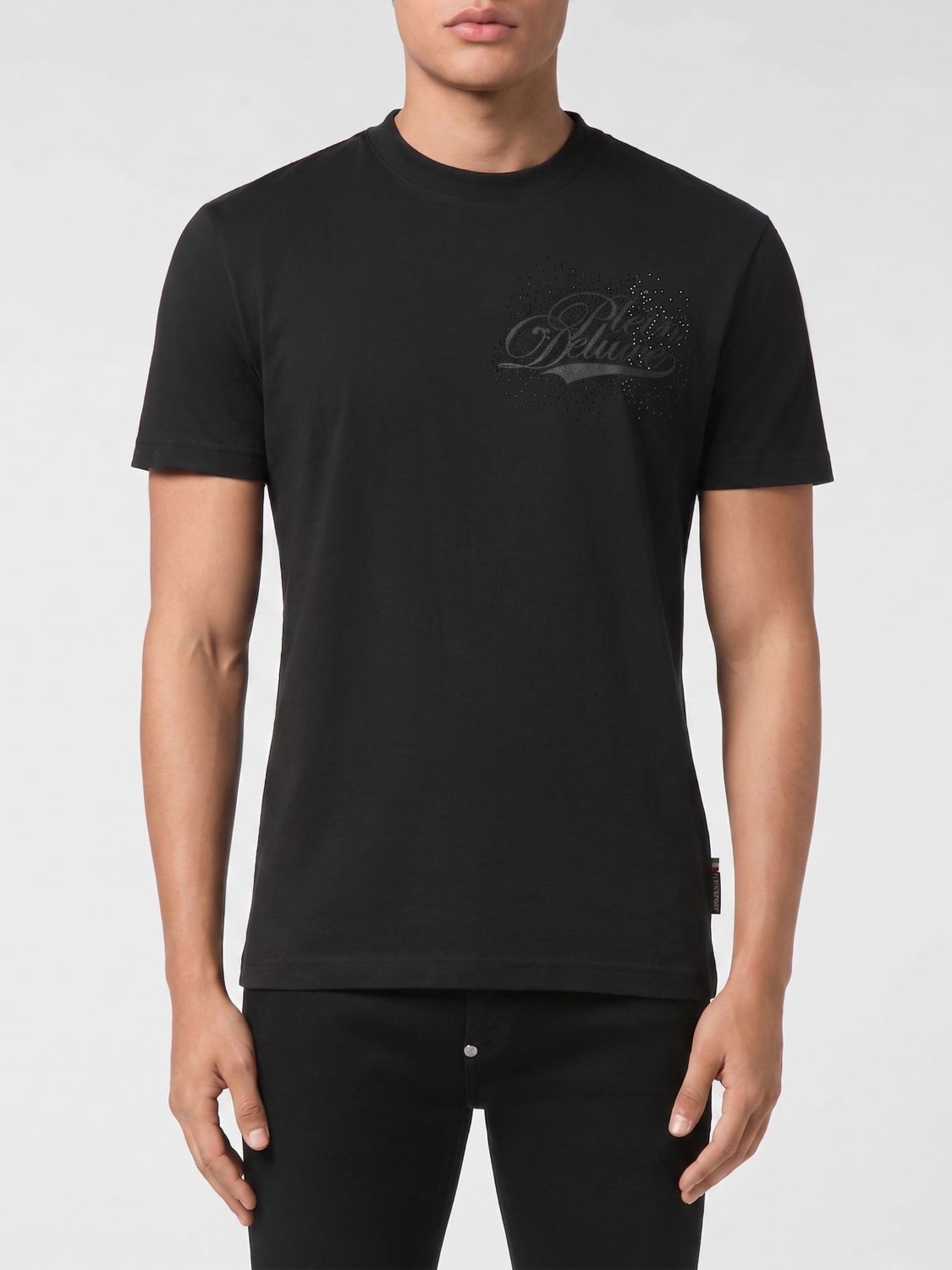PHILIPP PLEIN T-Shirt aus Baumwolljersey mit Logo und Strass