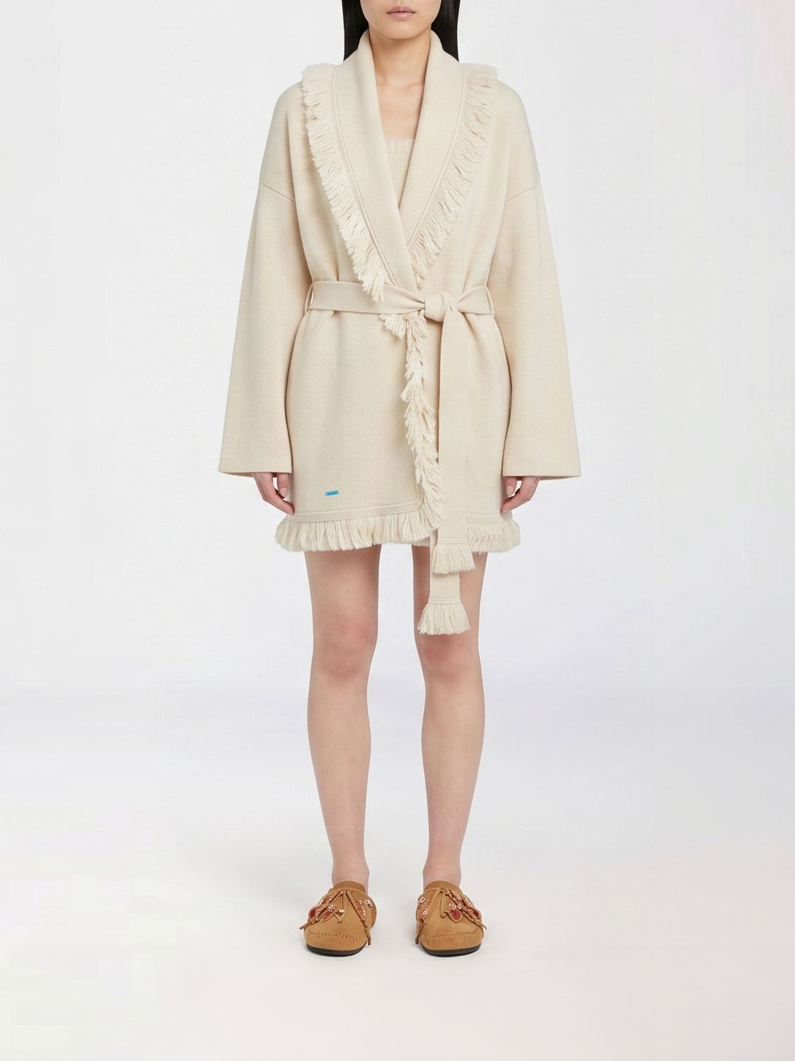 ALANUI Cardigan a vestaglia in cashmere e cotone