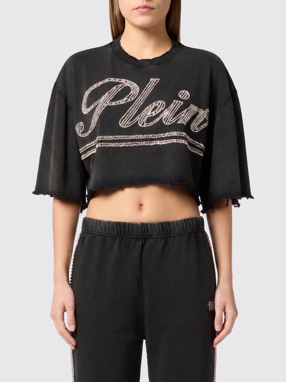 PHILIPP PLEIN Rundhals-T-Shirt aus Baumwolle mit Logo