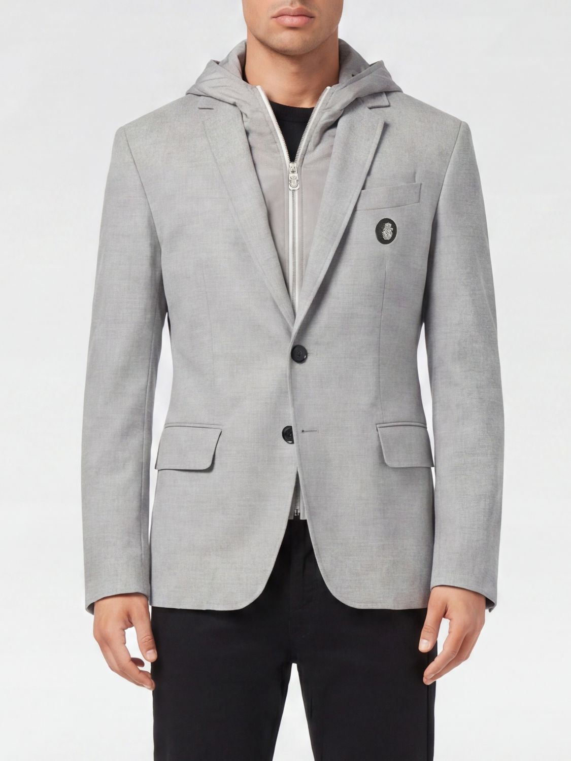Billionaire Single-Breasted Hooded Blazer