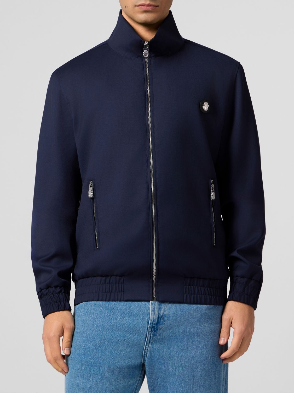 BILLIONAIRE Virgin Wool Bomber Jacket with Logo