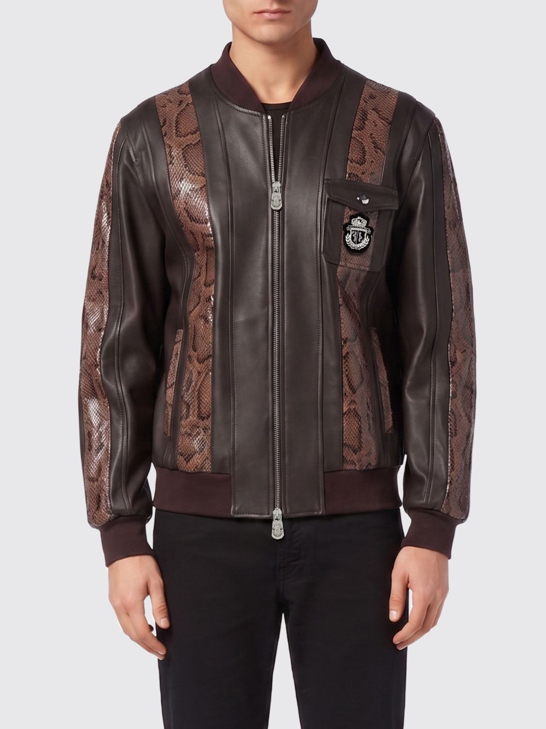 BILLIONAIRE Leather Bomber Jacket