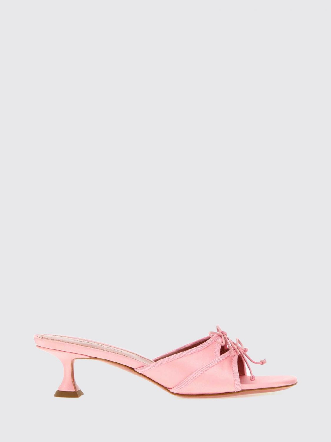 AMINA MUADDI Animal Print Satin Eleonora Mules