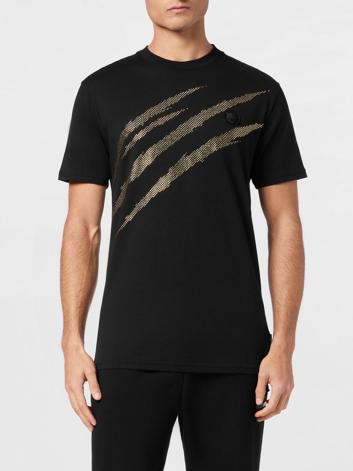 Plein Sport Baumwoll-T-Shirt mit Strass-Logo