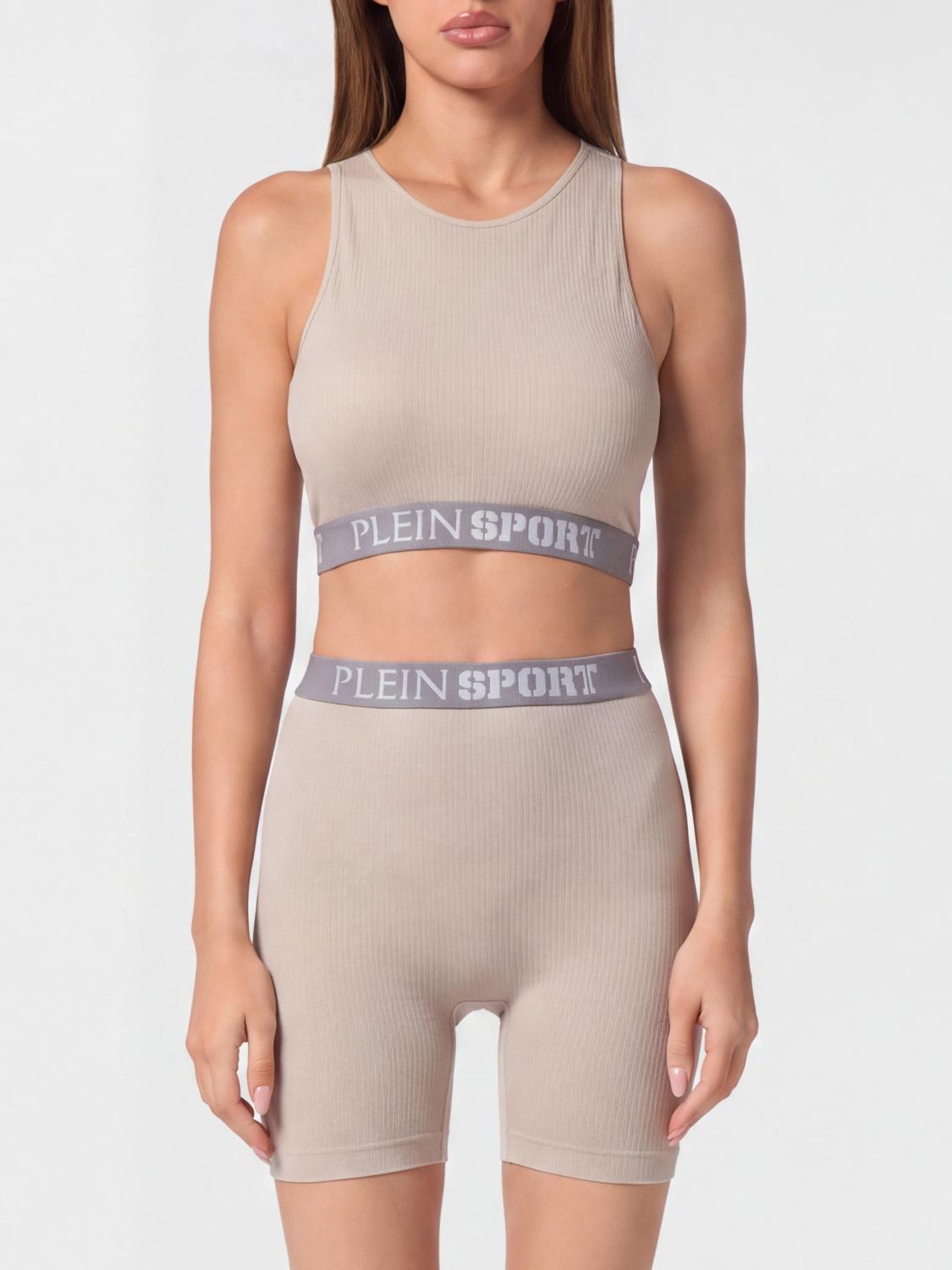 Plein Sport Kurzes Top aus technischem Stretch-Gewebe