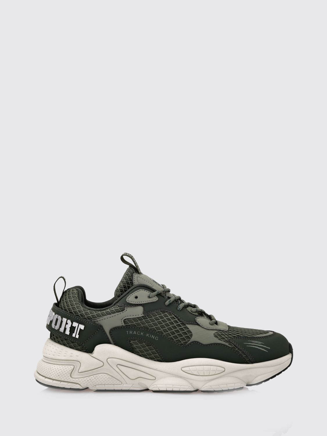 Plein Sport Track-King Leather And Mesh Sneakers
