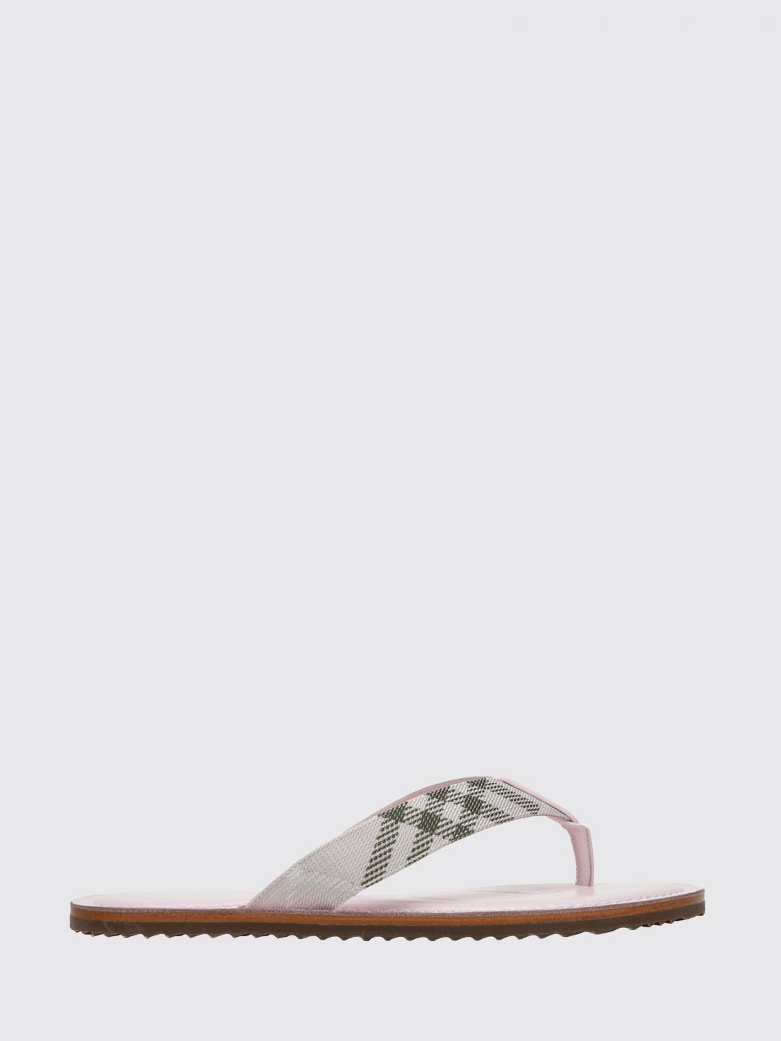 BURBERRY Sandalo ad infradito in canvas stampa check