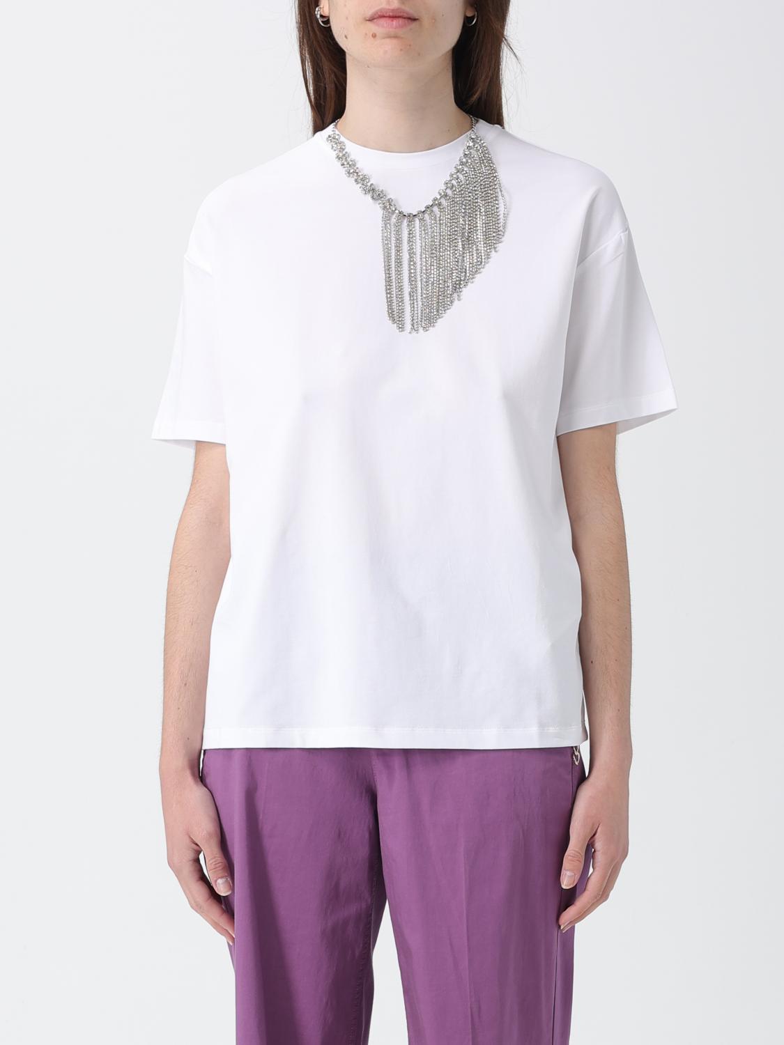 LIU JO Baumwoll-T-Shirt mit Schmuckkette