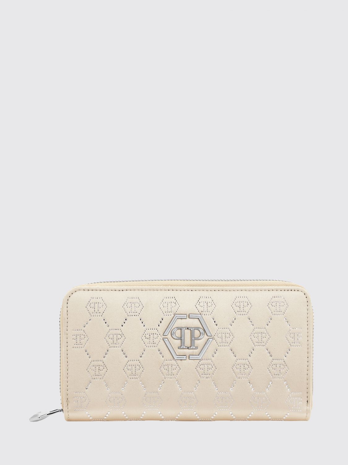 PHILIPP PLEIN Portafoglio in pelle con motivo monogram di strass