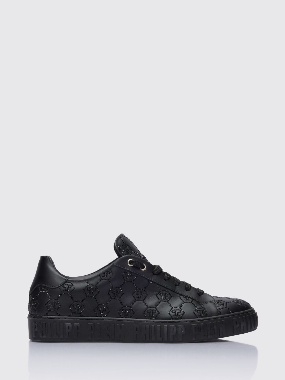 PHILIPP PLEIN Sneakers Carson in pelle con Hexagon di strass