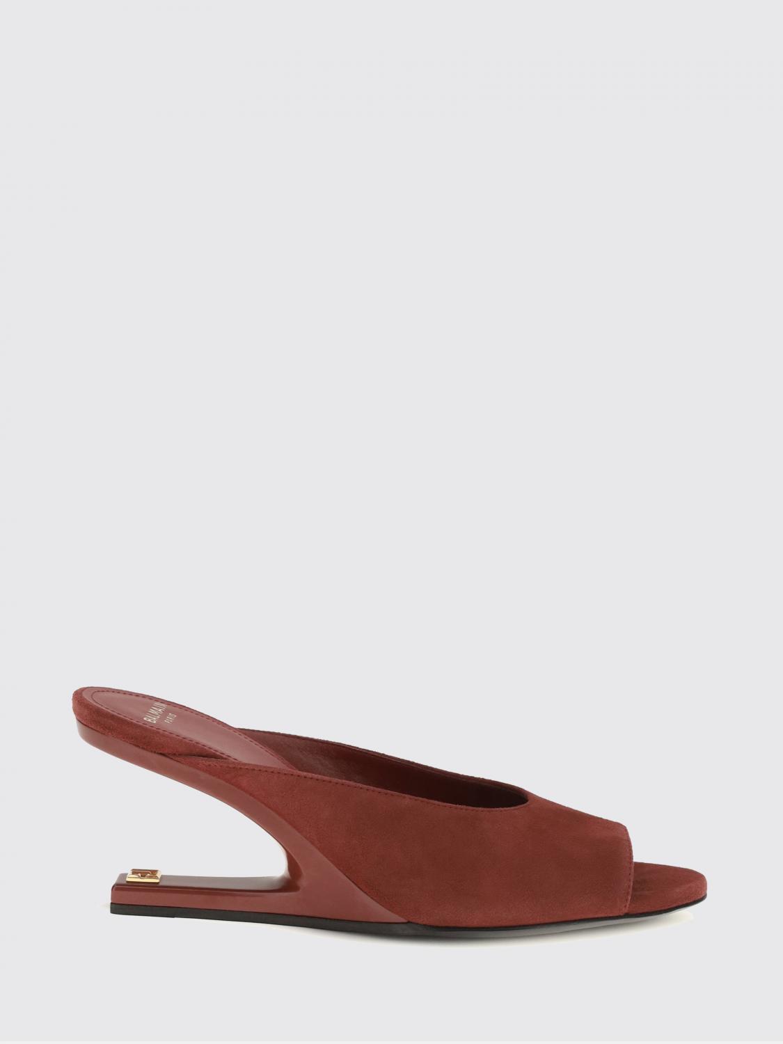 BALMAIN Heeled Sandal Woman color Red
