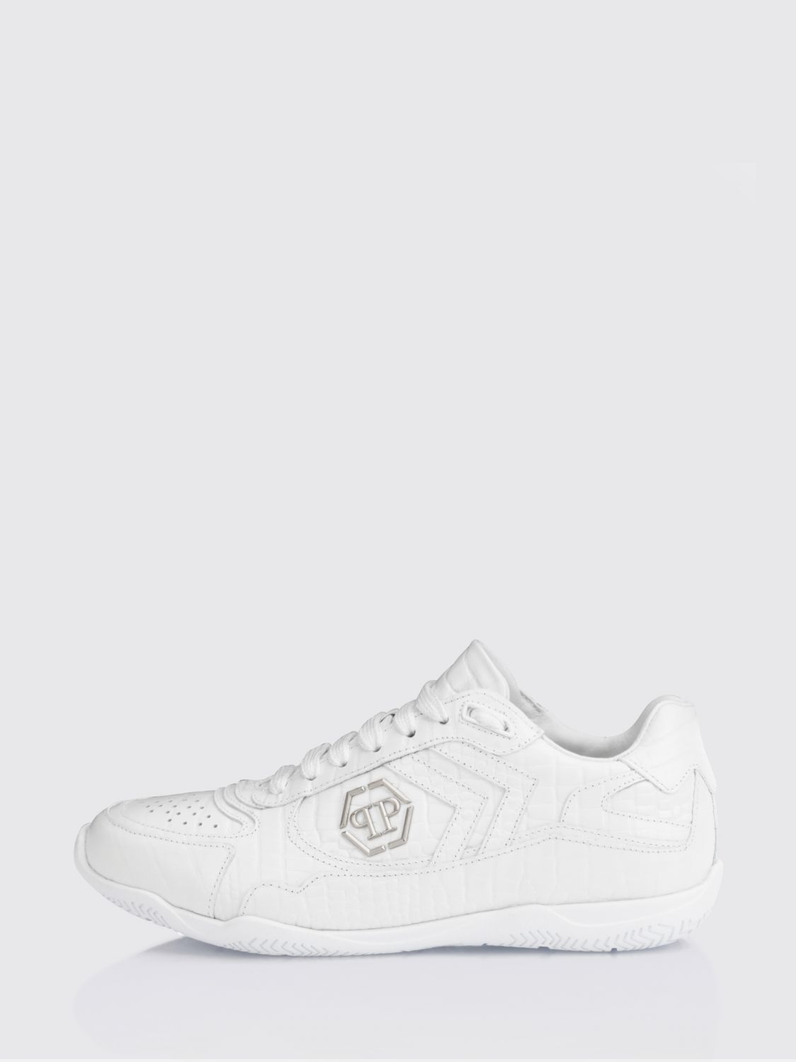 Philipp Plein Pit-$top Crocodile Print Leather Sneakers