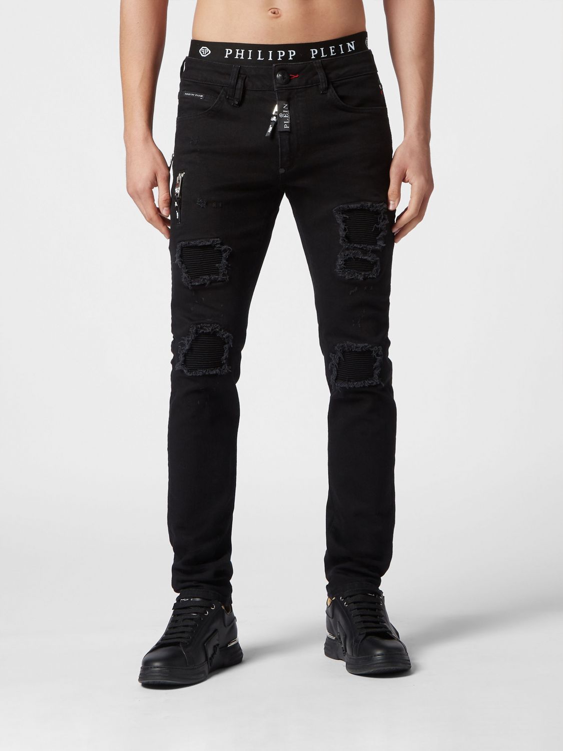 PHILIPP PLEIN Jeans skinny in denim distressed