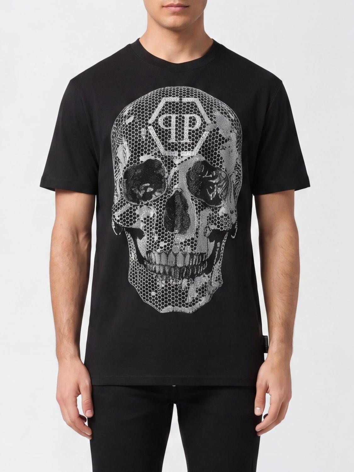 PHILIPP PLEIN T-shirt skull con strass