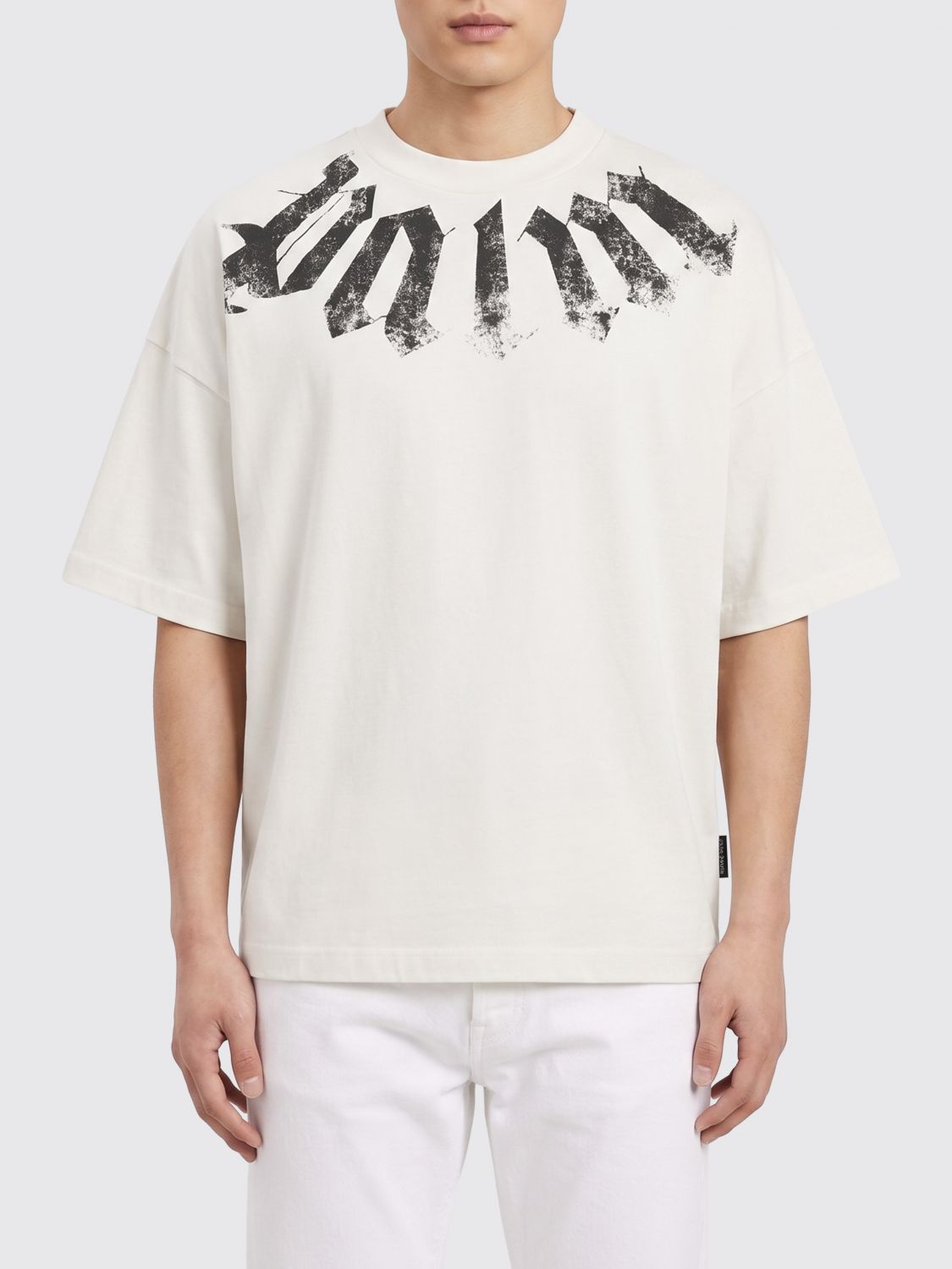 PALM ANGELS Cotton T-shirt with Logo　PALM ANGELS ロゴ入りコットンTシャツ PALM