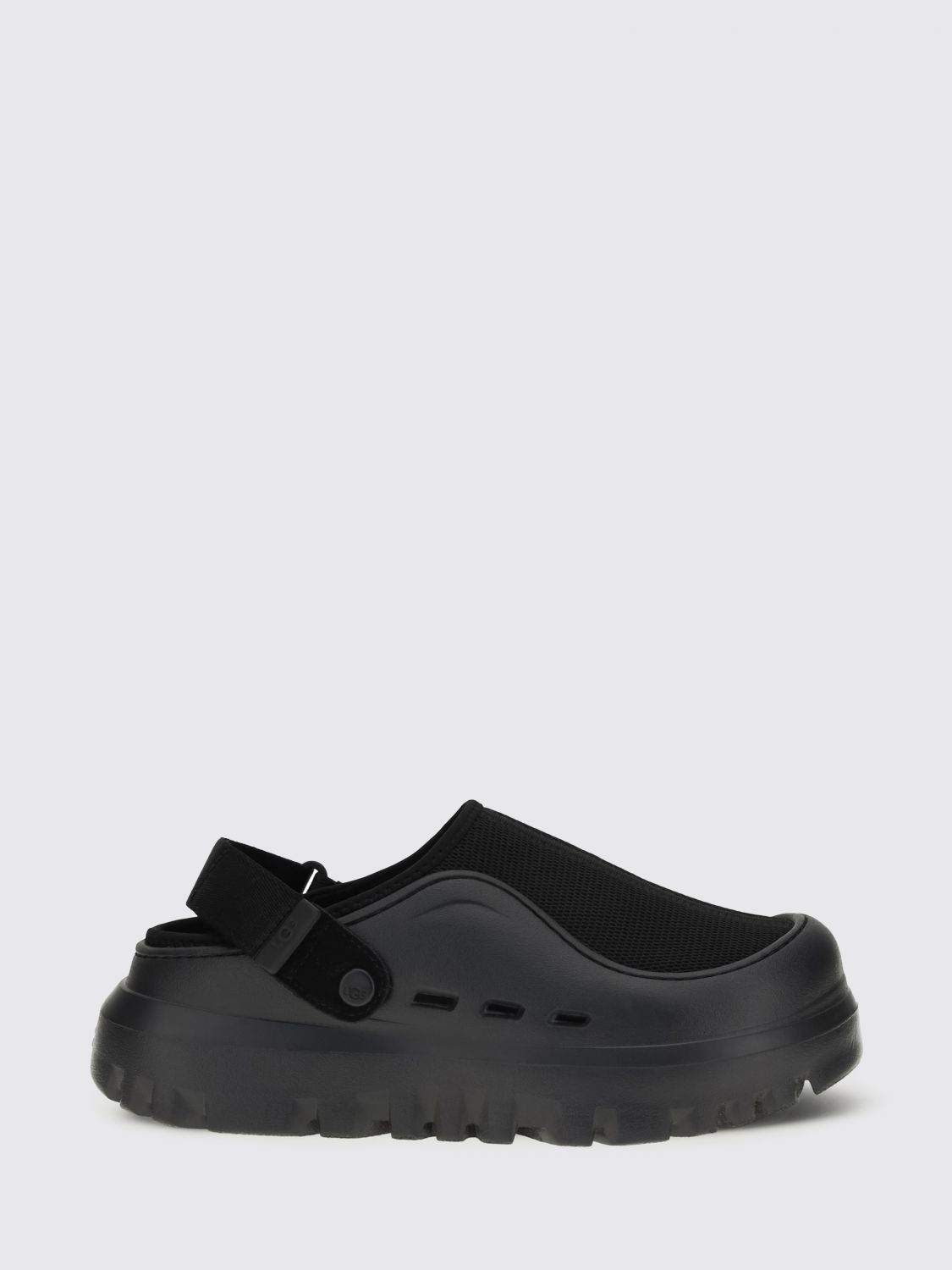Ugg Adjustable Back Strap Clogs With Mesh Upper In Black