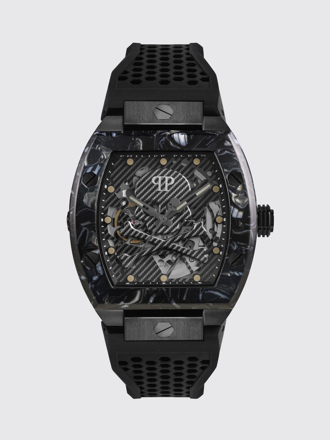 PHILIPP PLEIN Orologio The $keleton in caucciù e acciaio inossidabile