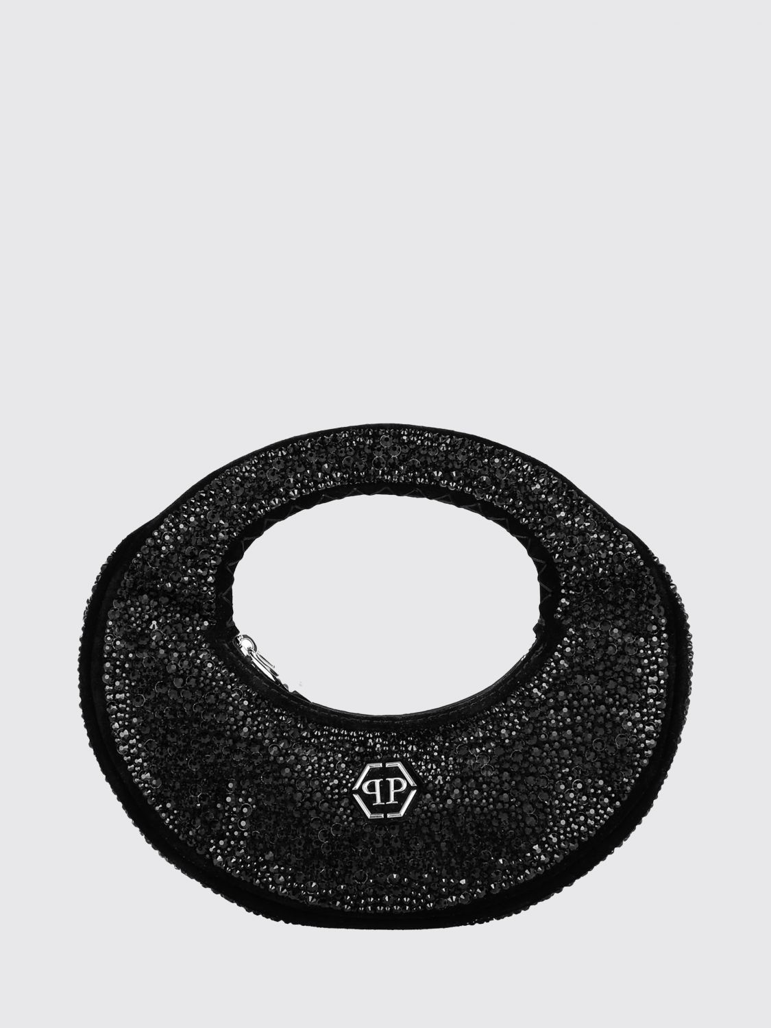 PHILIPP PLEIN Borsa in camoscio con strass