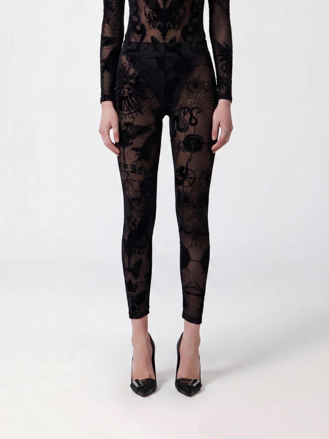 PHILIPP PLEIN Leggings in tulle ricamato