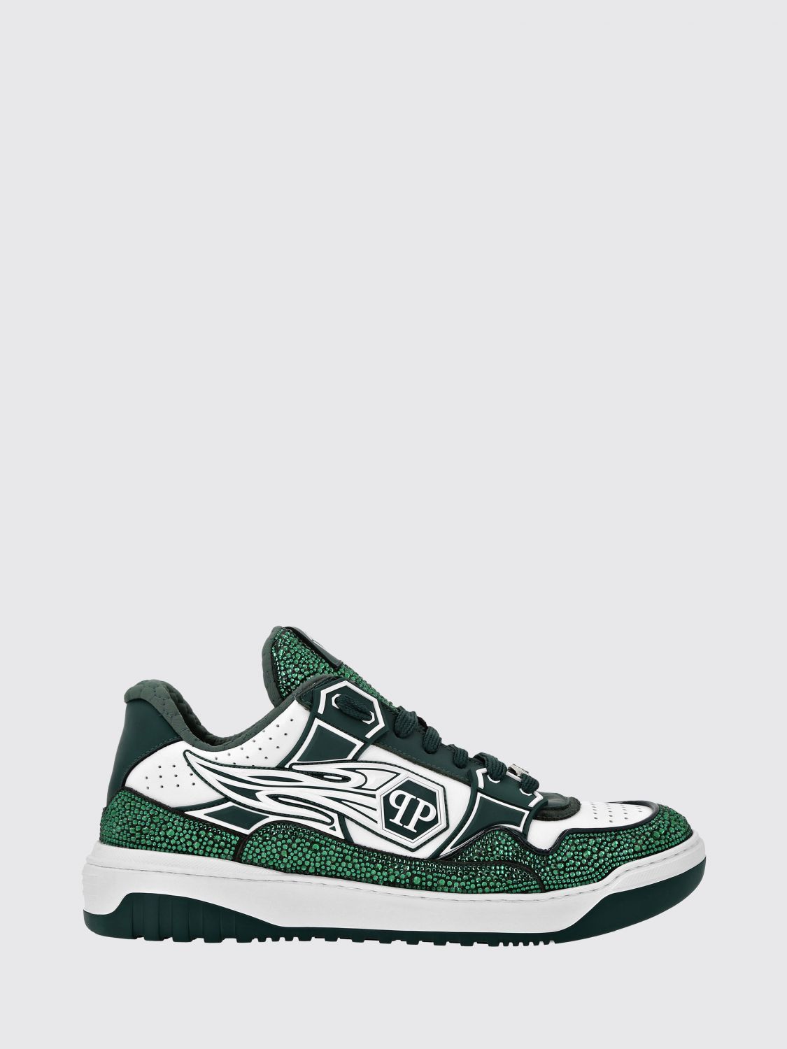 PHILIPP PLEIN Sneakers aus Leder und Gummi mit Strass