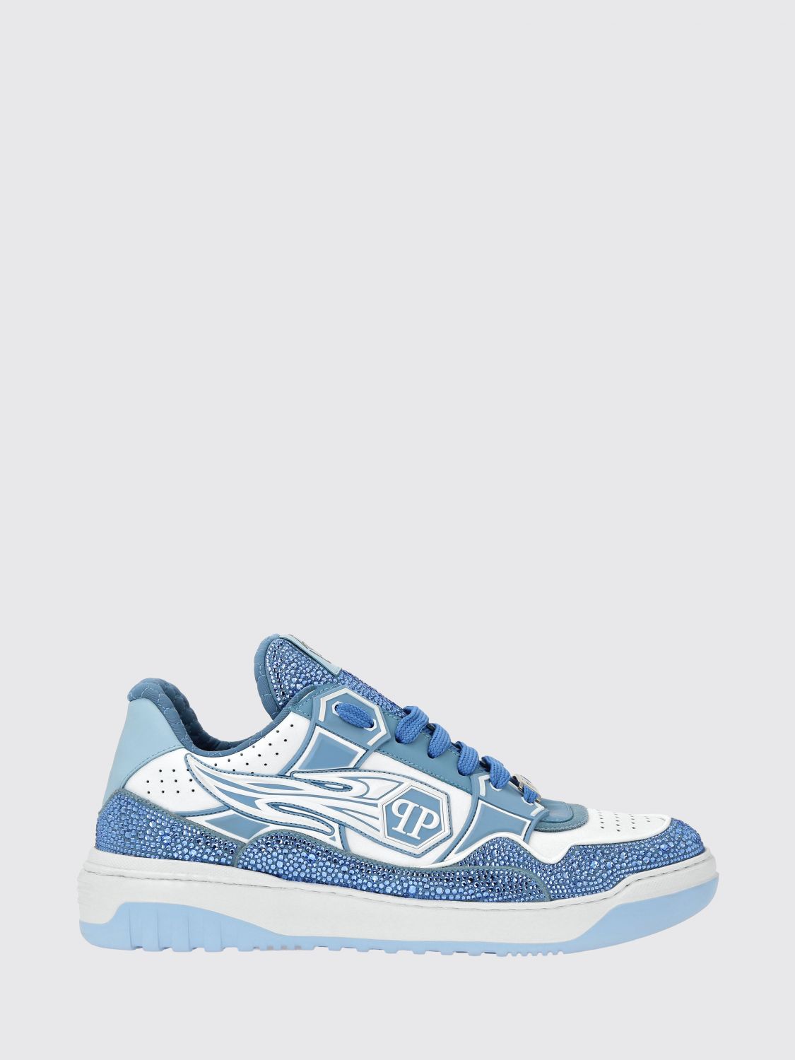 PHILIPP PLEIN Sneakers aus Leder und Gummi mit Strass