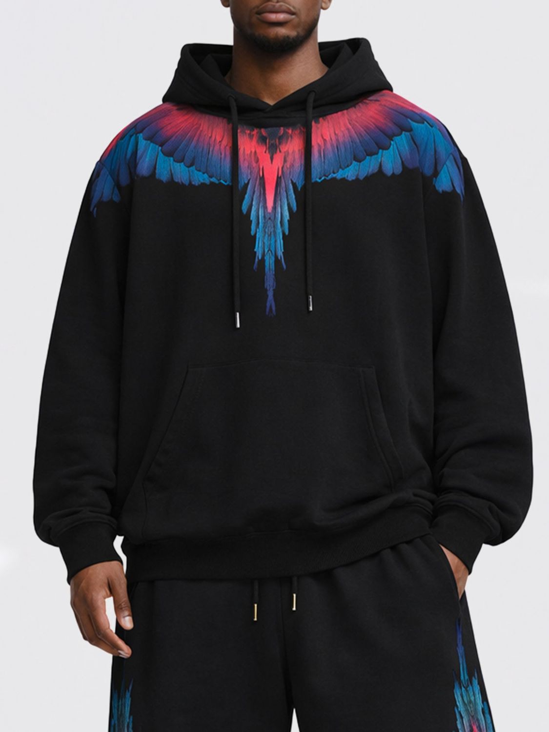 County of Milan Felpa con cappuccio in cotone con Icon Wings