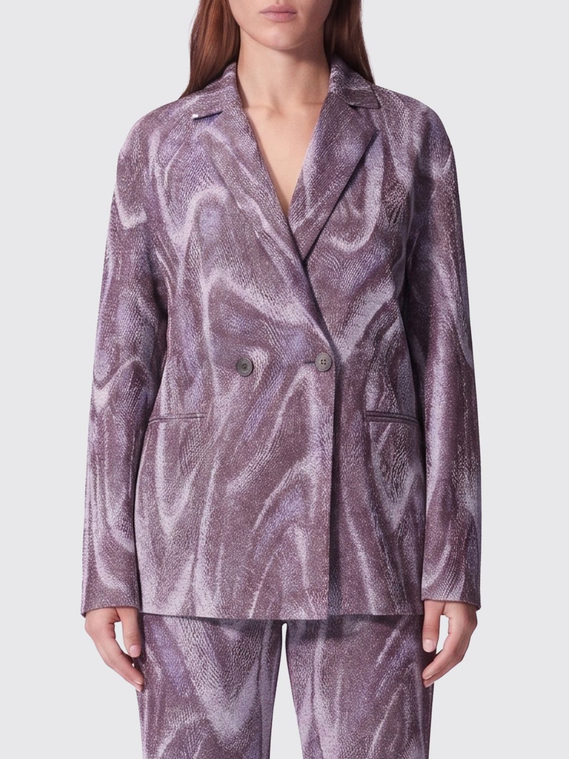 MACCAPANI Double-Breasted Viscose and Cotton Blazer MACCAPANI Double-Breasted Viscose and Cotton Blazer