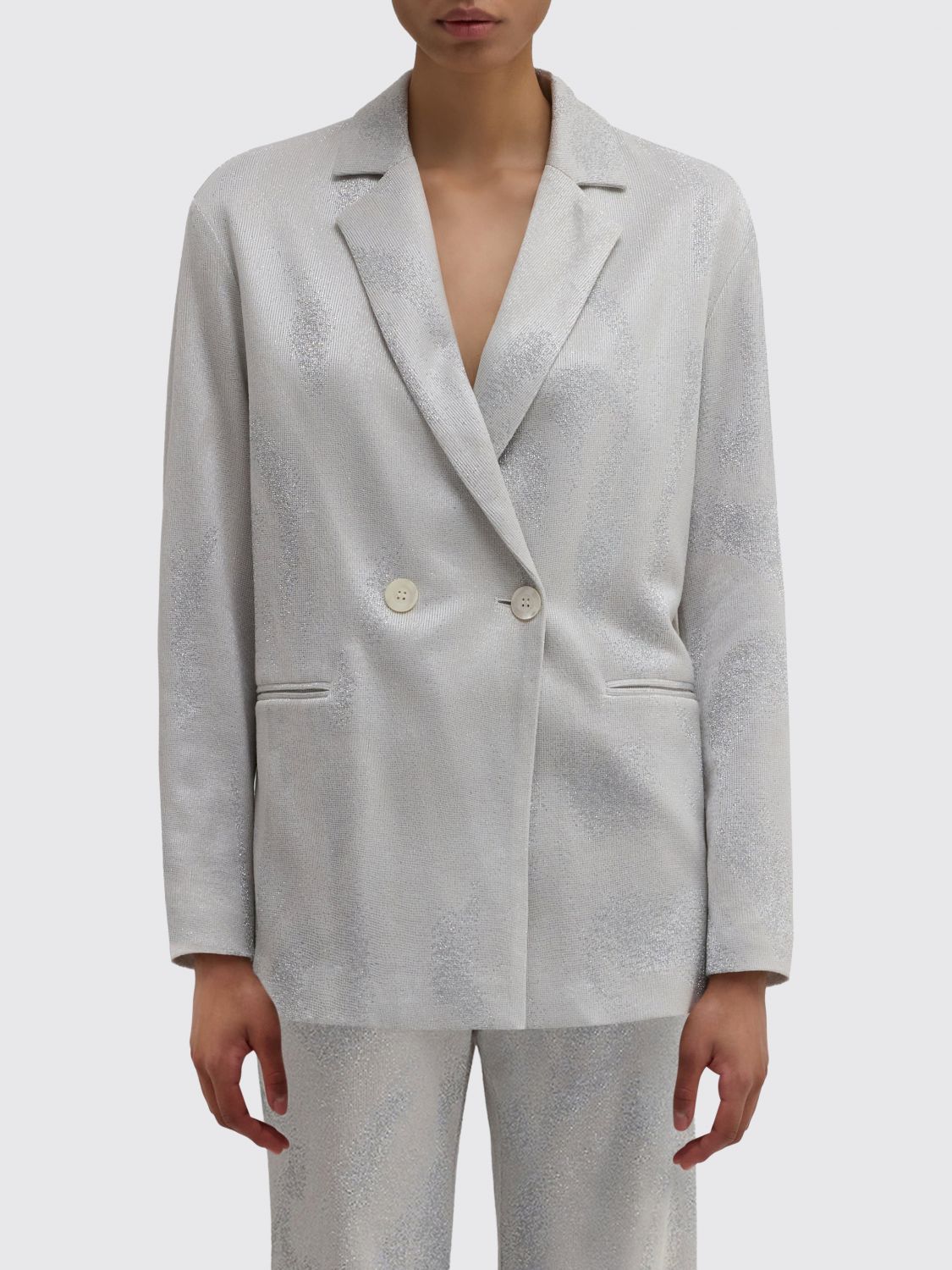 MACCAPANI Double-Breasted Viscose and Cotton Blazer MACCAPANI Double-Breasted Viscose and Cotton Blazer