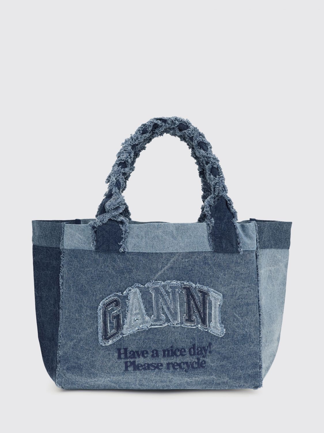 GANNI Embroidered Logo Denim Bag　GANNI 刺繍ロゴ デニムバッグ GANNI