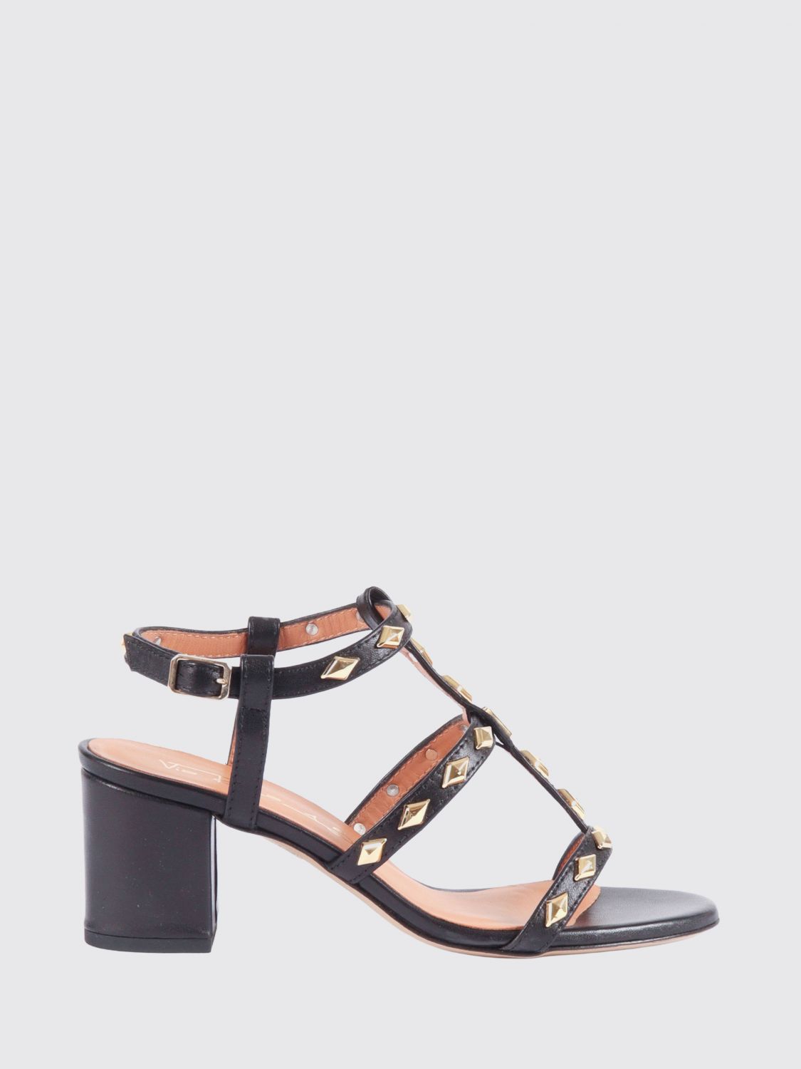 Via Roma 15 Leather Sandals with Studs