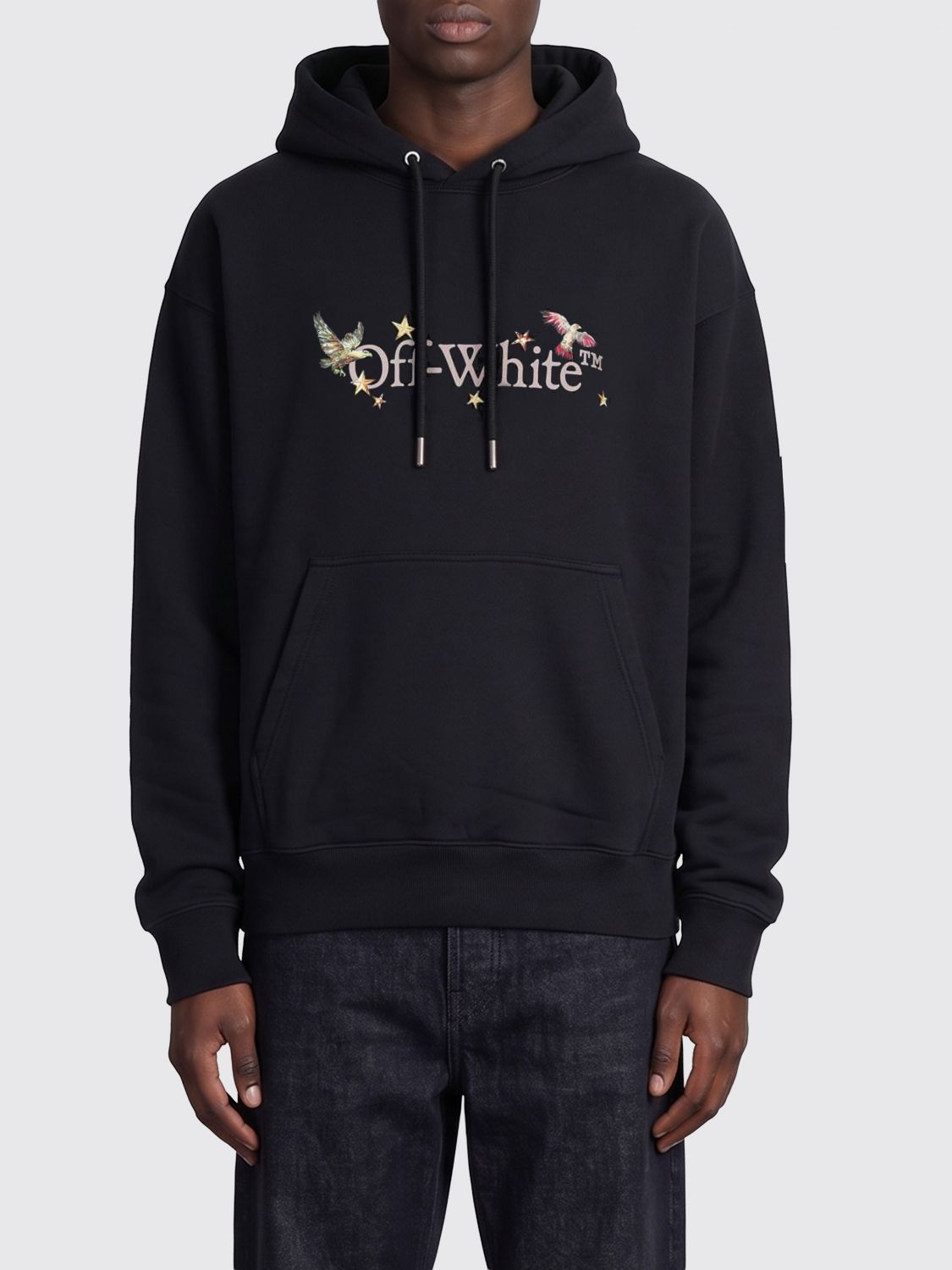 Off-White Printed Cotton Hooded Sweatshirt　オフホワイト プリント コットン フード スウェットシャツ Off-White