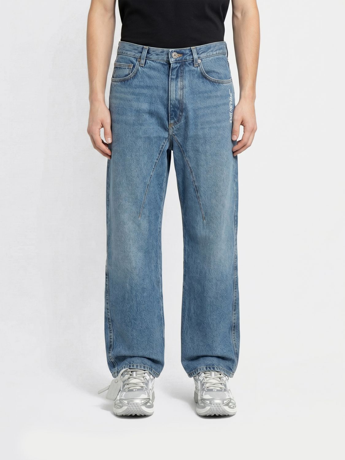 Off-White Denim Half Arrow Twist Slouchy Jeans　オフホワイト デニム ハーフ アロー ツイスト スラウチ ジーンズ Off-White