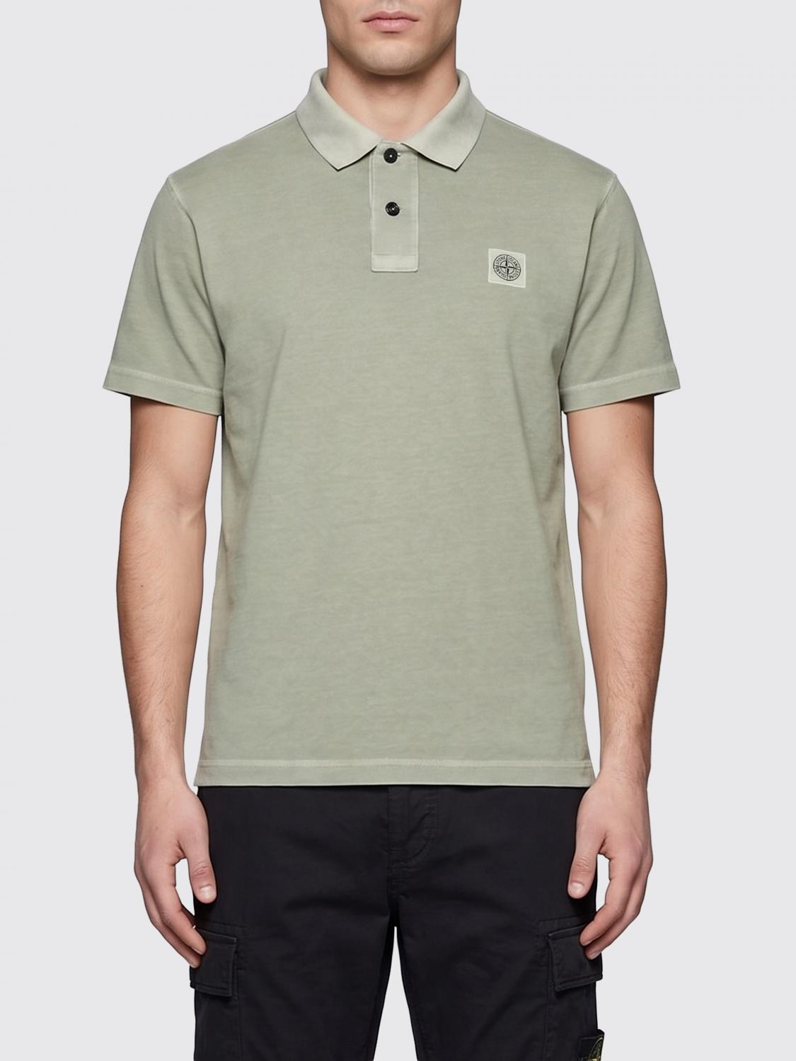 STONE ISLAND Polo in cotone con logo