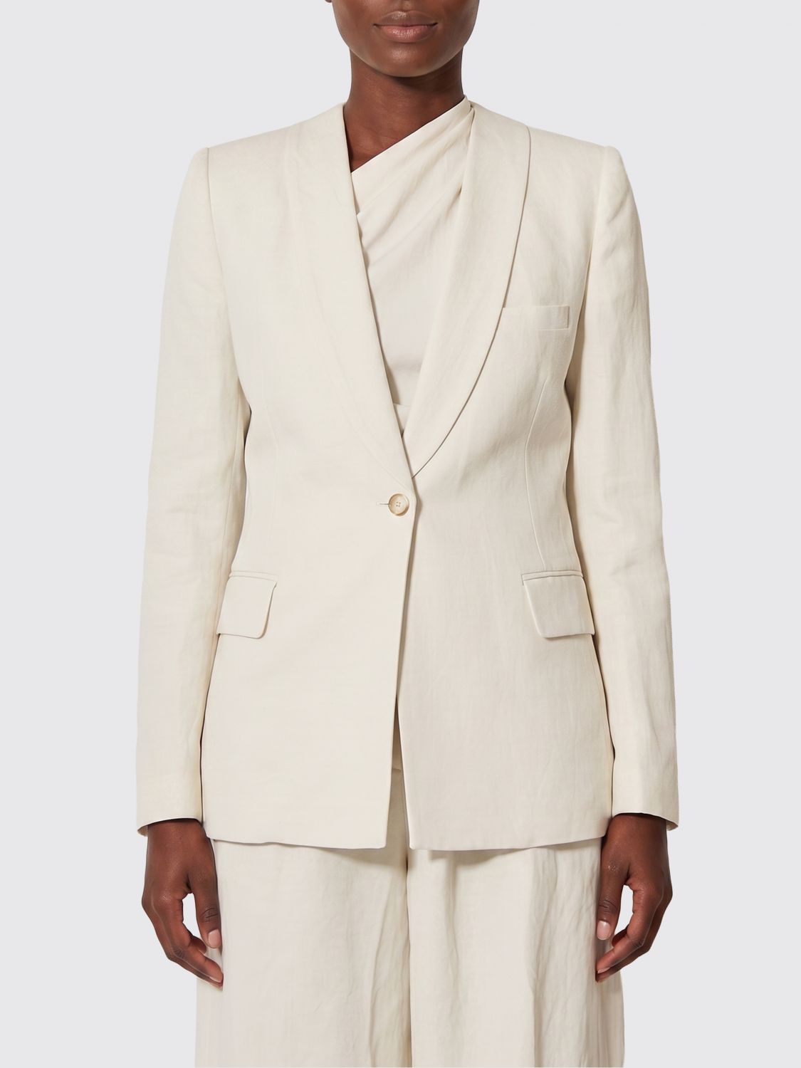 Uma Wang Single-Breasted Linen Blend Blazer · S