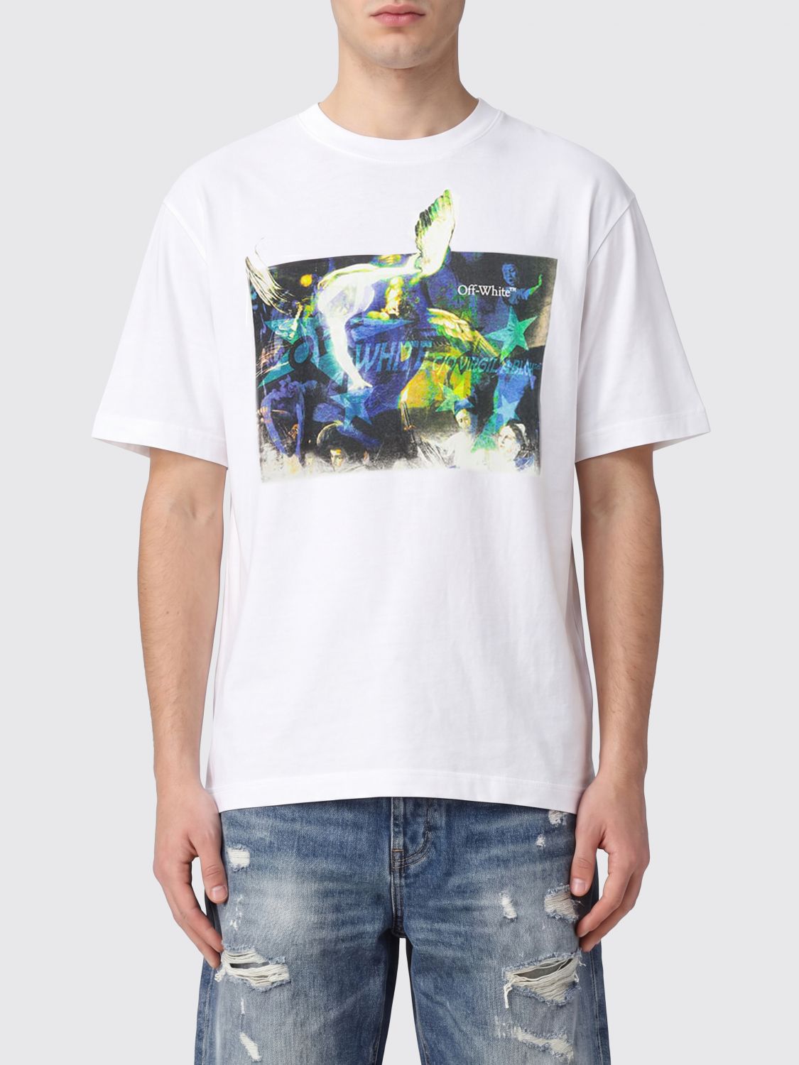 Off-White T-shirt in cotone stampata