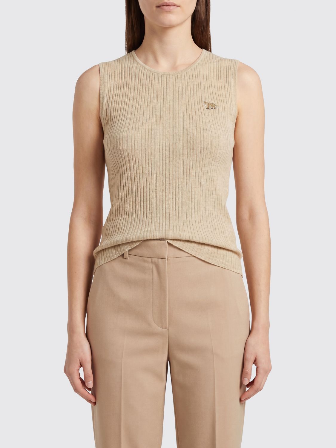 MAISON KITSUNÉ Top in maglia di cotone