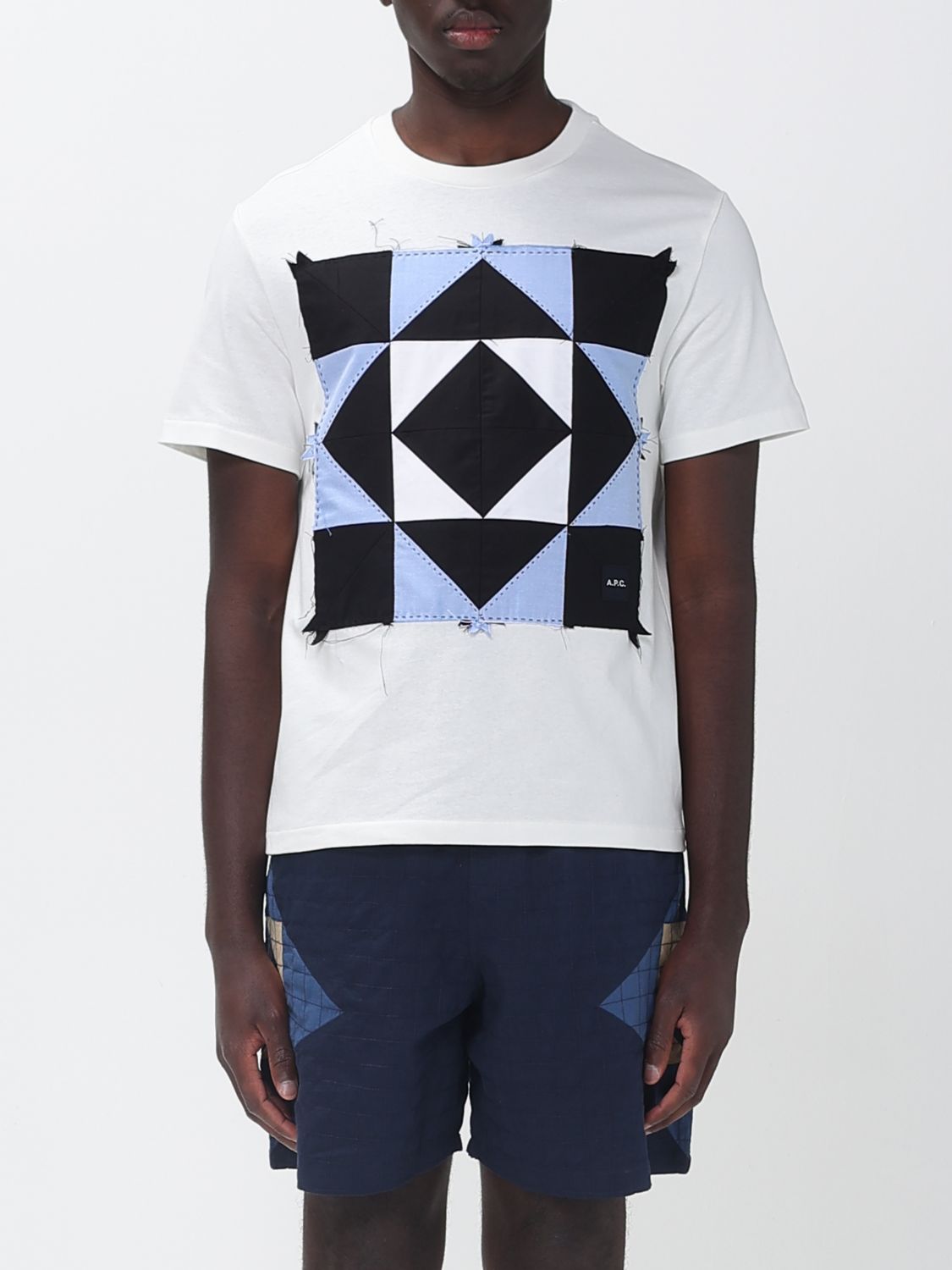 A. P.C. Organic Cotton T-shirt with Rhombus Pattern　A.P.C.オーガニックコットンひし形Tシャツ A.