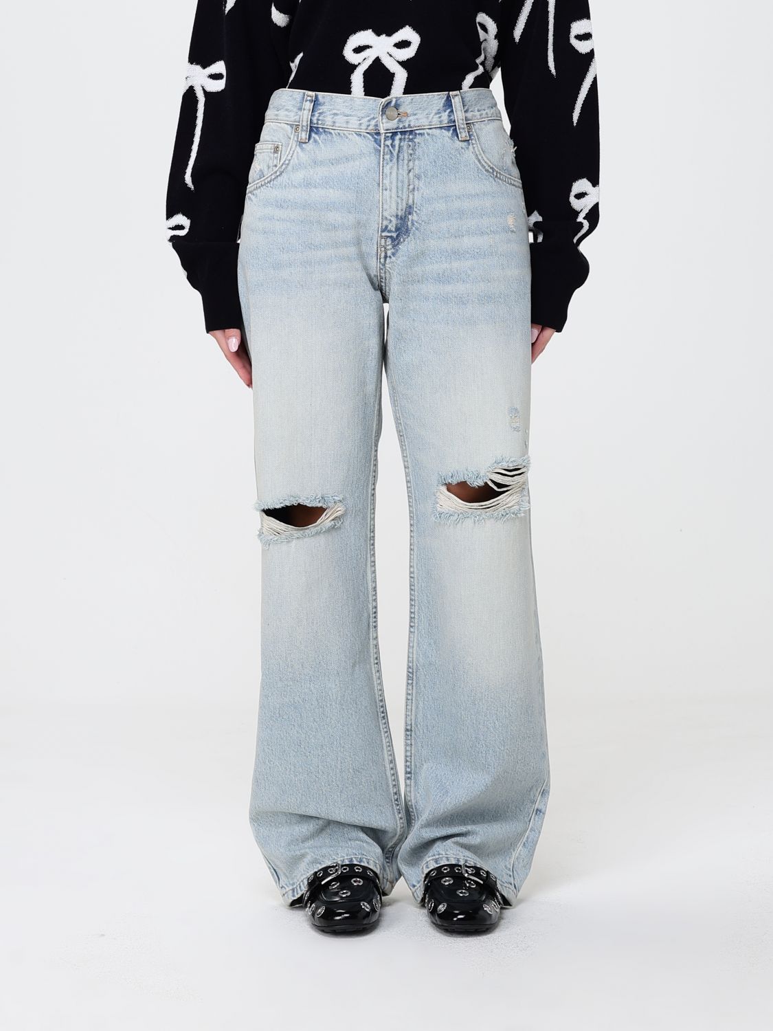 MARC JACOBS Distressed Denim Wide-Leg Jeans　MARC JACOBS ダメージ デニム ワイドレッグ ジーンズ MARC