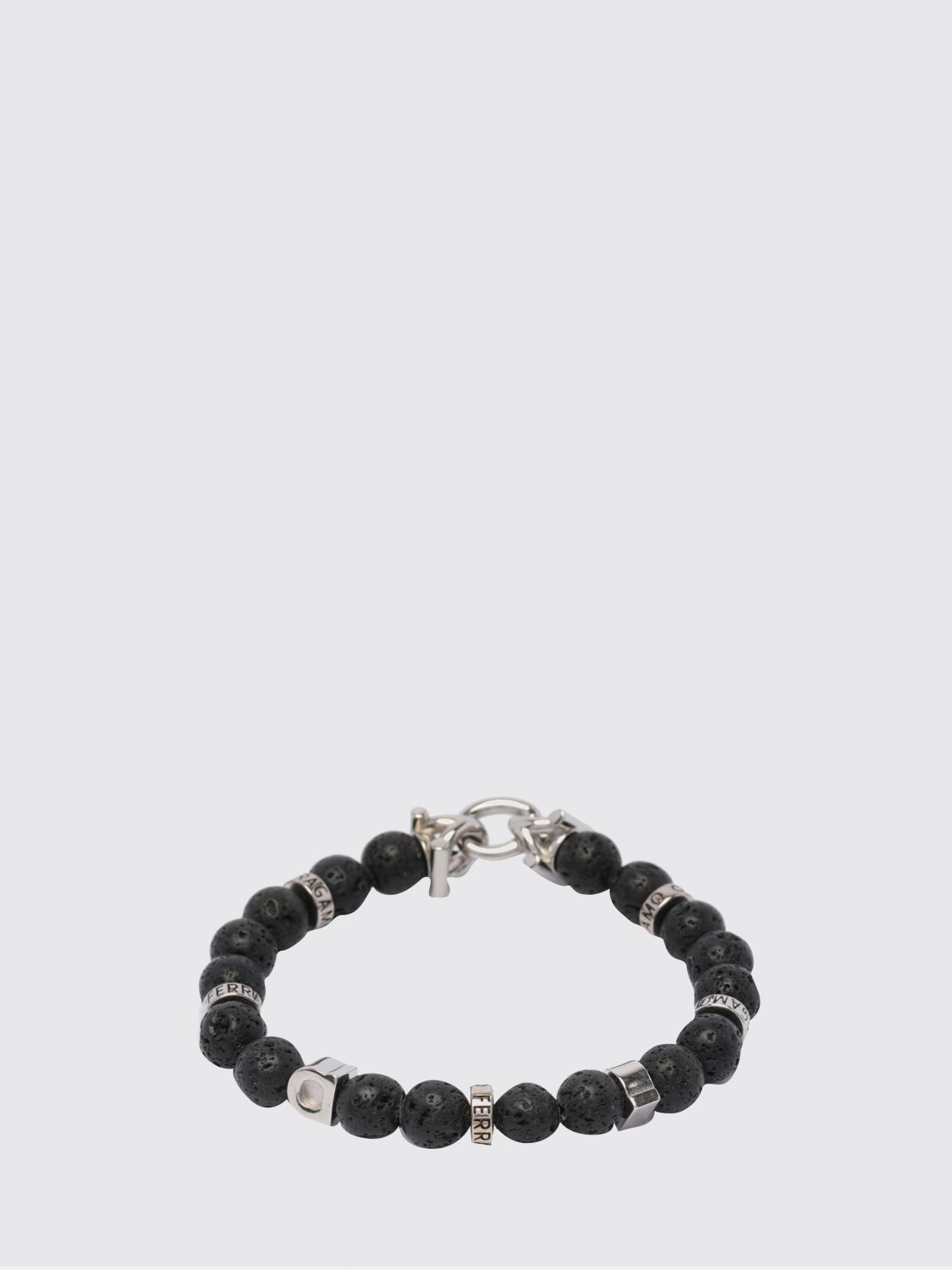 FERRAGAMO Lava Stone and Brass Bracelet　FERRAGAMO 溶岩石と真鍮のブレスレット FERRAGAMO