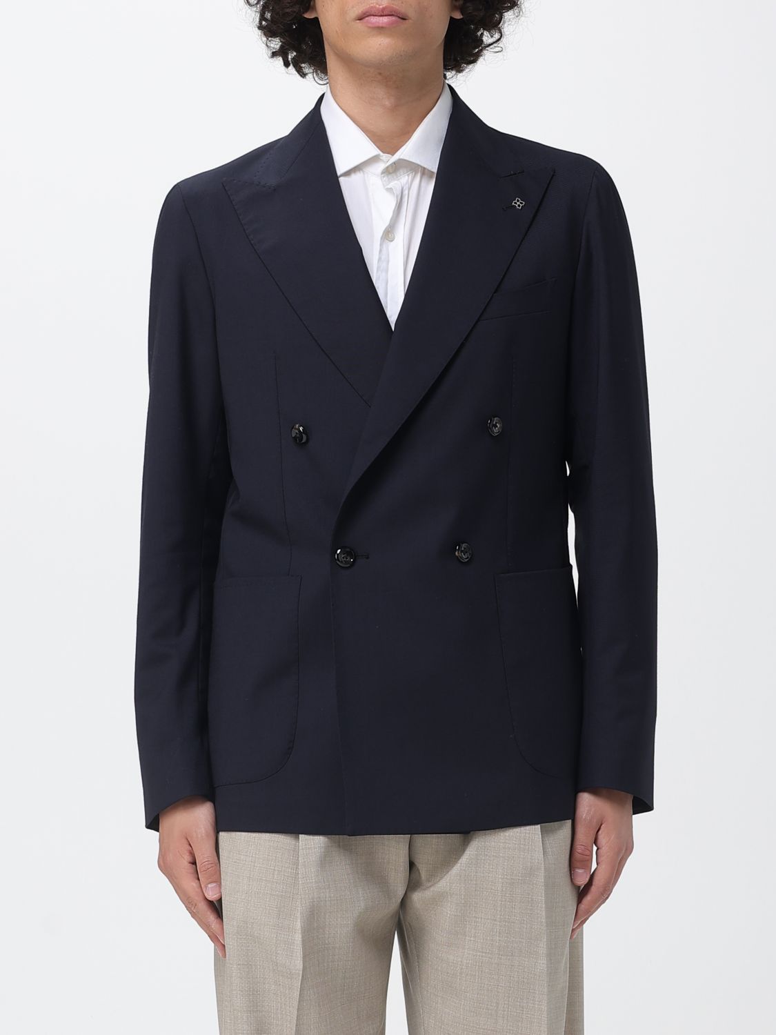 TAGLIATORE Double-Breasted Virgin Wool Blazer TAGLIATORE