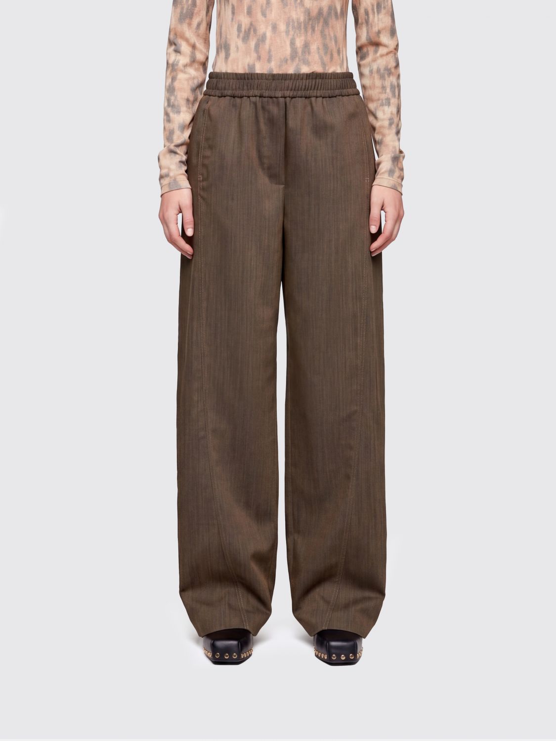 GANNI Wool Wide Leg Trousers　GANNI ウール ワイドレッグ トラウザーズ GANNI