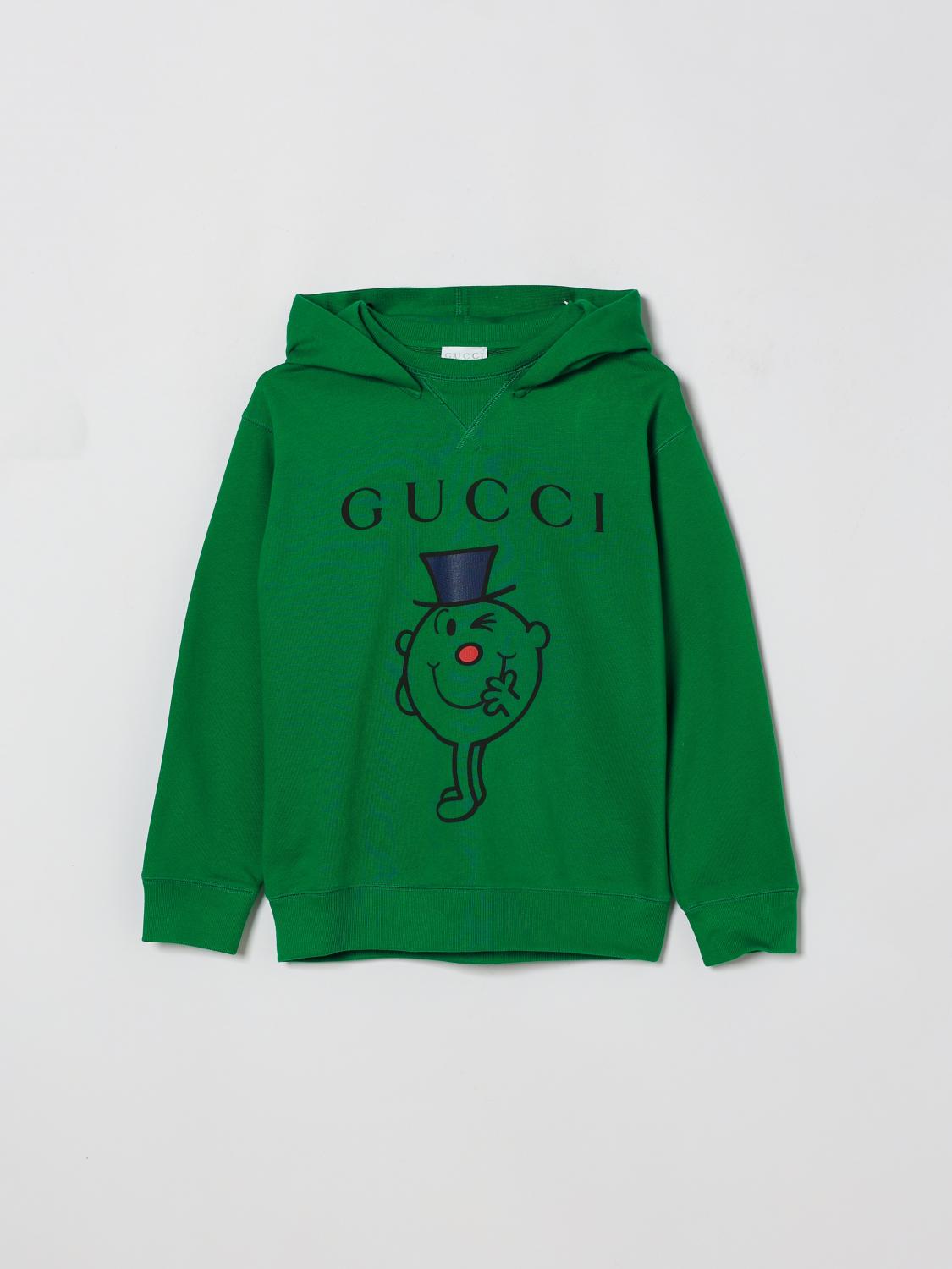 GUCCI Felpa con cappuccio in cotone stampata