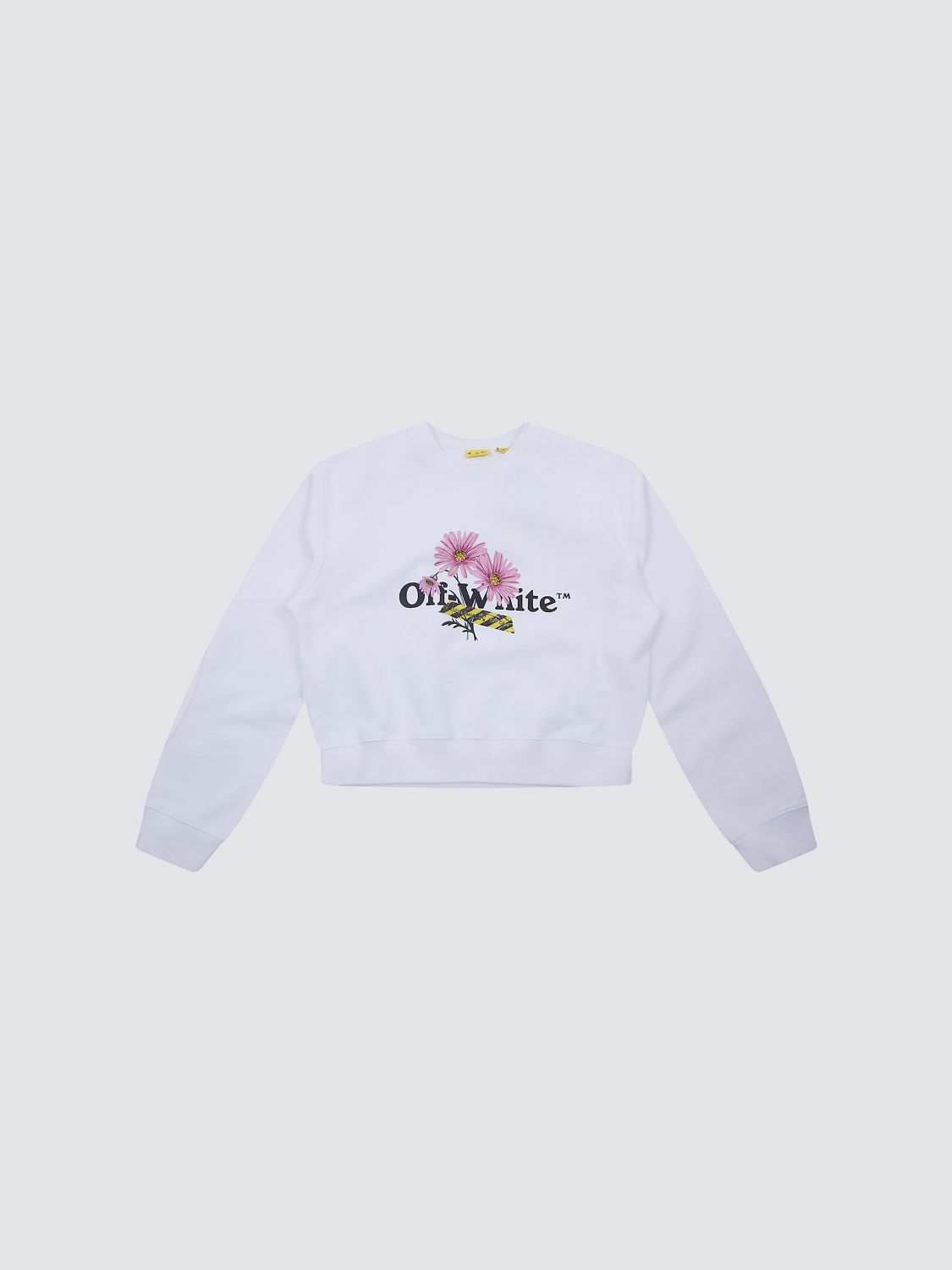 Off-White Kids Baumwoll-Rundhals-Sweatshirt mit Blumenlogo