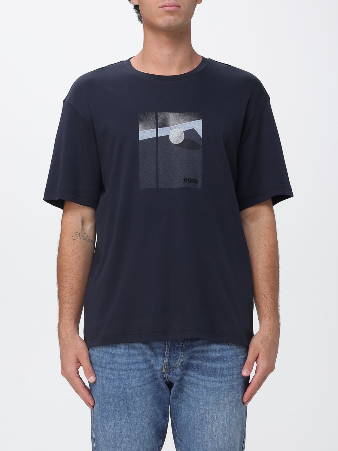 BOSS T-shirt in cotone stampata