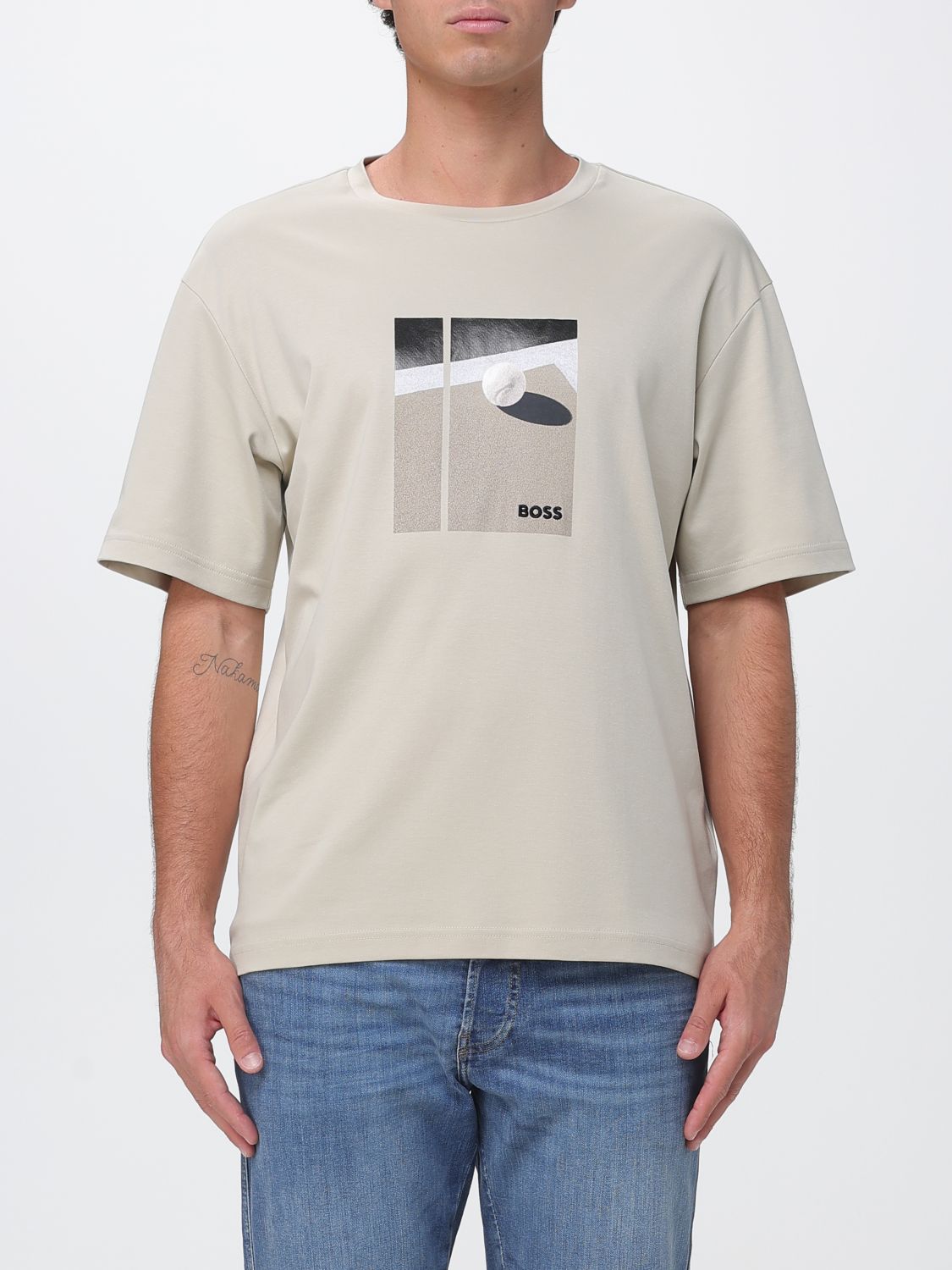 BOSS T-shirt in cotone stampata